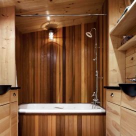 Koupelna - dřevěné obklady