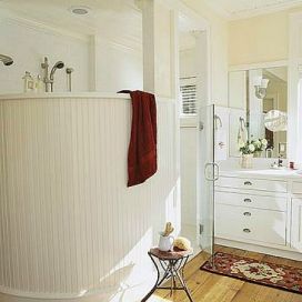 Dřevěná podlaha v koupelně