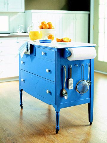 Modrý kuchyňský vozík - 