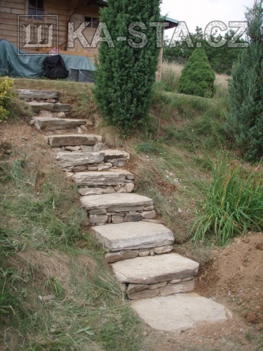 Zahradní schodiště uložené nasucho - KA.STA - Kamenné stavby