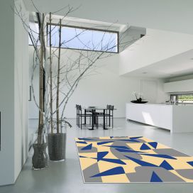 Designový kusový koberec - Blue shards  TENTO KOBEREC LIMITOVANÉ EDICE NENÍ MOMENTÁLNĚ K DISPOSICI!  abstraktní  O B R A Z Y  ArtLípa