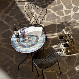 PALAZZO PALAZZO Stůl s mozaikou modrý/ béžový