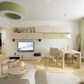 Moderním obývacím stěnám vládnou horizontální linie a jednoduchý design
