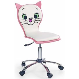 HALMAR Kancelářská židle Catty bílo-růžová