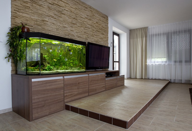TV stěna s akváriem - Home Designer