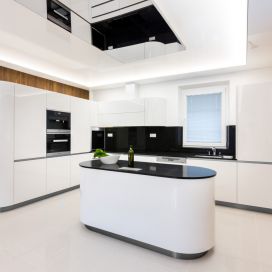 Moderní oválný kuchyňský ostrůvek DOPITA studio, s.r.o.