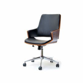 Design4life: design4life Dřevěná kancelářská židle ECOM Ořech/černá