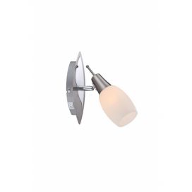 Globo 54983-1 nástěnná lampa Gillian 1x40W | E14 - vypínač na těle, bílá, matný nikl