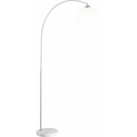 Globo 58227 stojací lampa Newcastle 1x40W | E27 - vypínač na těle, nastavitelná výška, bílá, matný nikl