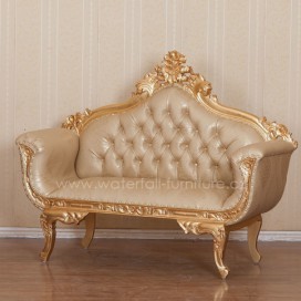 Dvojité zlaté barokní sofa Gold Leaf