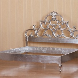 Retro stříbrná postel Silver Leaf 180cm