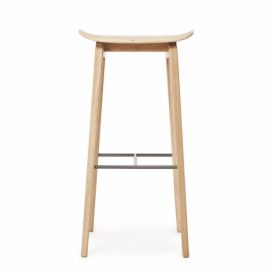 Bonami.cz: Přírodní barová židle z dubového dřeva NORR11 NY11, 75 x 35  cm