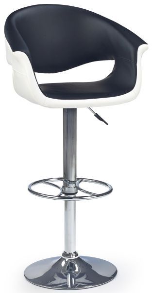 Halmar Barová židle H-46, černá/bílá - ATAN Nábytek