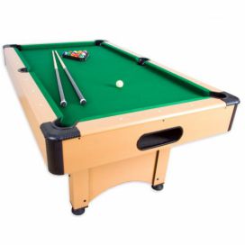 GamesPlanet® 1416 Kulečníkový stůl pool billiard kulečník s vybavením, 6 ft, sv. dřevo Kokiskashop.cz