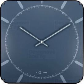 Designové nástěnné hodiny 3172 Nextime Michael Dome Blue 35cm