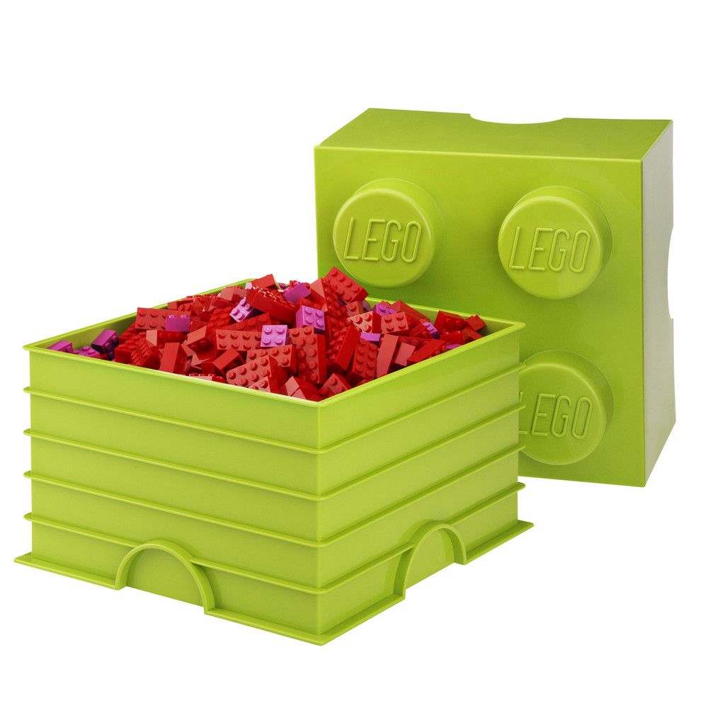 Limetkově zelený úložný box čtverec LEGO® - Bonami.cz