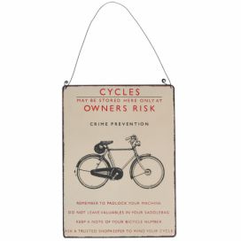 Kovová cedule 17x23 cm Retro Bicycle – Rex London
