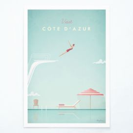 Plakát Travelposter Côte d\'Azur, 50 x 70 cm