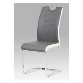 Autronic Jídelní židle DCL-406 GREY - šedá/bílé boky