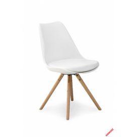 Halmar Halmar Bílá jídelní židle K201 s masivními bukovými nohami