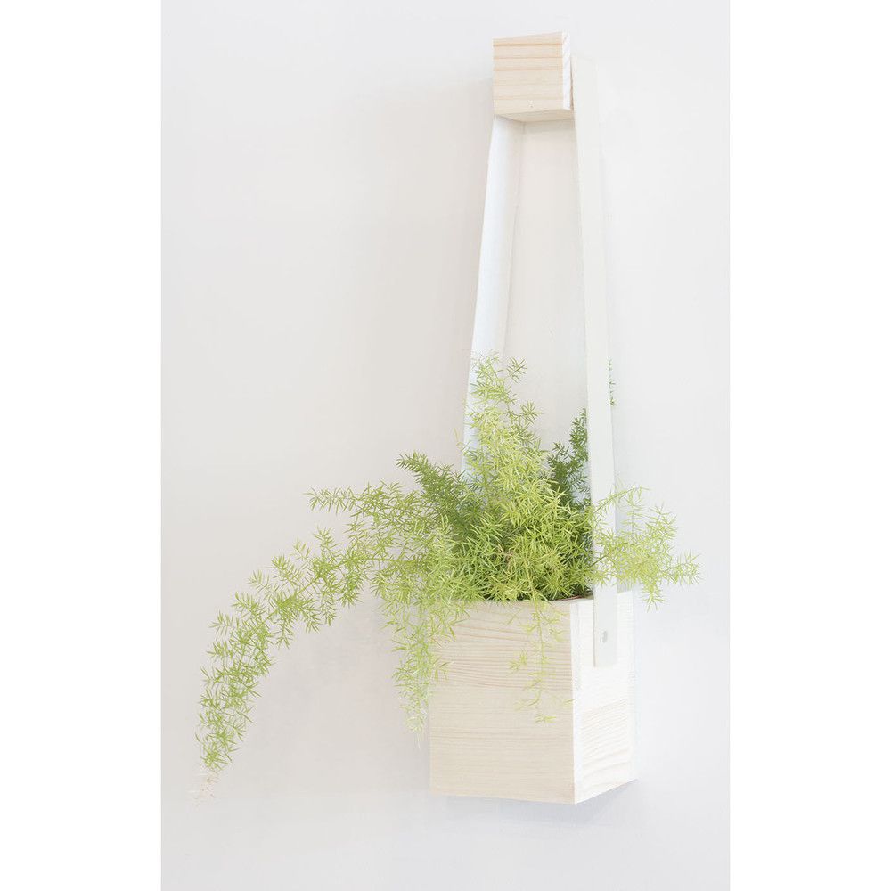 Bílý květináč z jedlového dřeva Surdic Colgantes, 17 x 62 cm - Bonami.cz