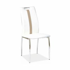 Tempo Kondela Židle SIGNA - bílá / béžová ekokůže