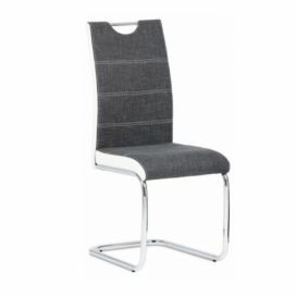Tempo Kondela Židle IZMA - bílá ekokůže / šedá látka