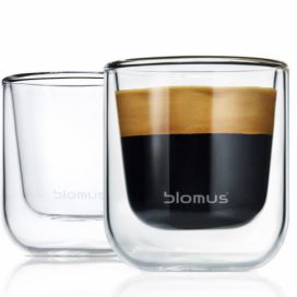 Sada 2 dvojitých šálků na espresso Blomus Nero, 80 ml