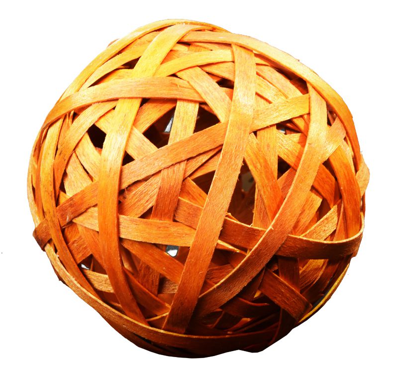 Vingo Oranžová dekorační koule z dřevěných lupínků 2 ks - 10 cm - Vingo