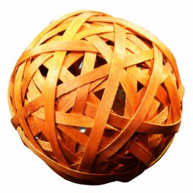 Vingo Oranžová dekorační koule z dřevěných lupínků 2 ks - 10 cm Vingo