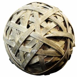 Vingo Šedá dekorační koule z dřevěných lupínků 2 ks - 10 cm Vingo