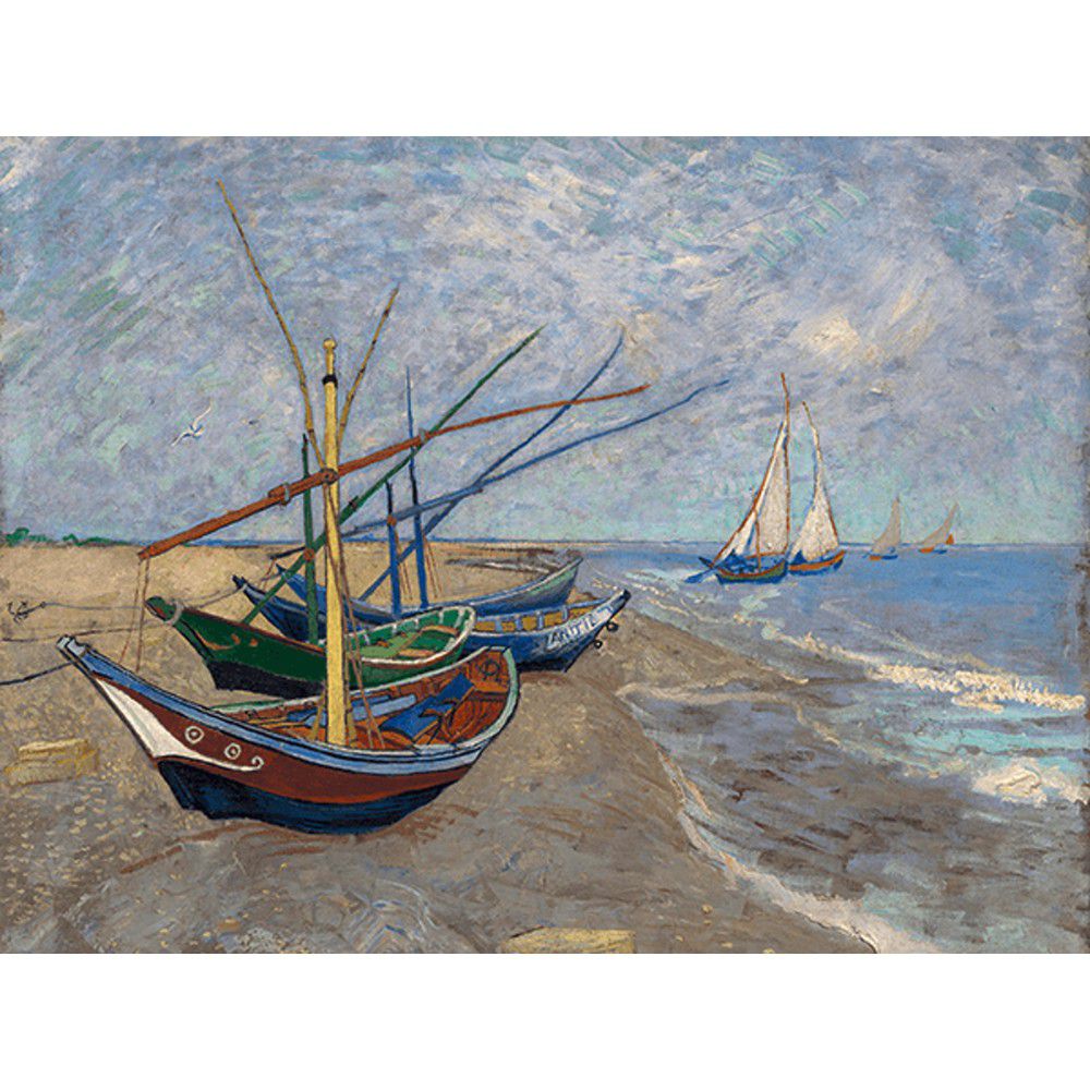 Reprodukce obrazu Vincenta van Gogha - Fishing Boats on the Beach at Les Saintes-Maries-de la Mer, 40 x 30 cm - Bonami.cz