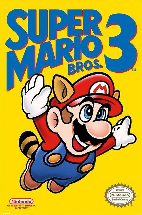 Plakát, Obraz - Super Mario Bros. 3 - NES Cover, (61 x 91.5 cm) - Favi.cz