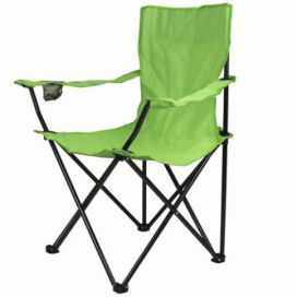 Divero Skládací židle s držákem - světle zelená