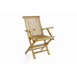 Divero Zahradní židle skládací - týkové dřevo