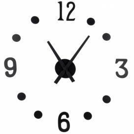 Segnale Nástěnné hodiny, černé nástěnné hodiny, 31x11x5 cm
