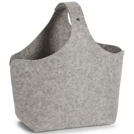 Plstěný úložný košík na noviny, šedá barva, 32 x 18 x 43 cm, ZELLER