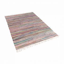 Krátkovlasý světlý barevný bavlněný koberec 160x230 cm DANCA Beliani.cz