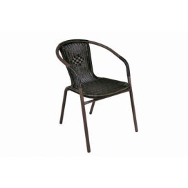 Garthen Bistro Zahradní ratanová židle - černá s hnědou strukturou