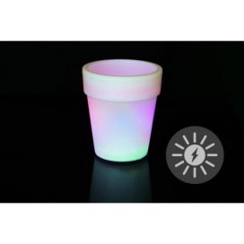 Nexos LED solární květináč bílý 3 LED měnící barvy 19x17 cm