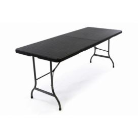 Garthen Skládací zahradní stůl - černý 180 x 75 cm