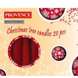 Vánoční svíčka 10cm Provence 20ks červená Kitos.cz