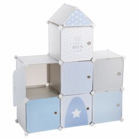 Atmosphera for kids Dětská skříň s poličkami, 94,5 x 32 x 109 cm, modrá