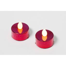 Nexos Dekorativní sada - 2 čajové svíčky - červená