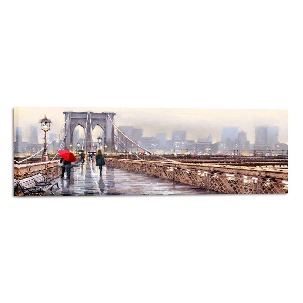 Obraz Styler Canvas Watercolor New York Bridge, 45 x 140 cm - GLIX DECO s.r.o.