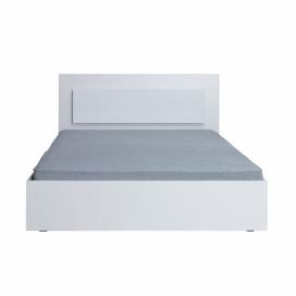 Tempo Kondela Manželská postel ASIENA,160x200 - bílá / vysoký bílý lesk HG