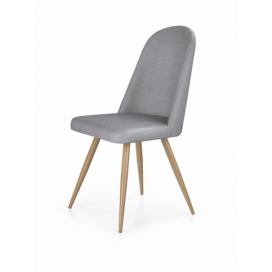 Halmar Jídelní židle K214 - šedá/dub medový