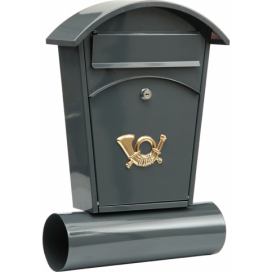 Vorel Poštovní schránka se stříškou oblou + zásobník na noviny 480x280x80mm šedá