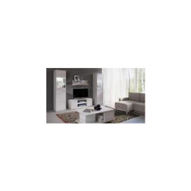 Gibmeble obývací pokoj 2 DENVER barevné varianty dub bílý / bílá lesklá