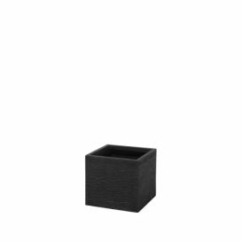 Květináč černý čtvercový 30x30x28 cm PAROS
